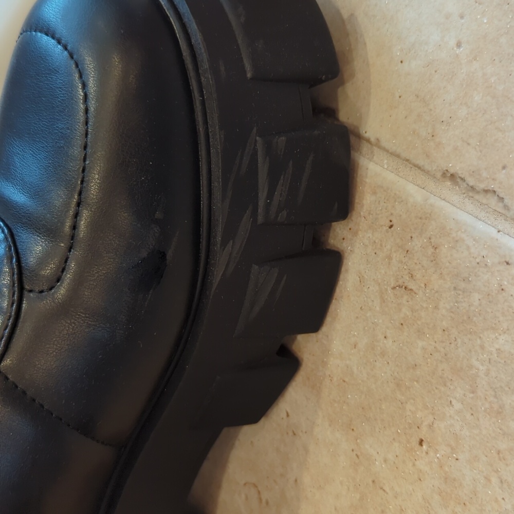 Shoedazzle Black Sabine Oxford Lug Sole Platform Loafers Sneakers - Picture 3 of 8